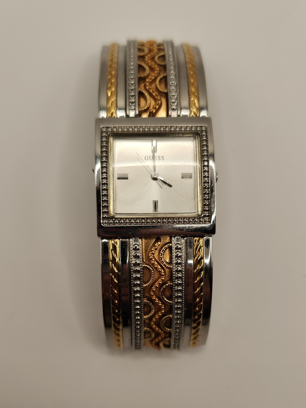 GUESS Two-Tone Gold & Silver Decorative Cuff Watch